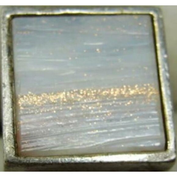 Cuff Links Square White Copper Flake Cufflink Vintage Sterling Silver 925 Patina - Picture 2 of 12